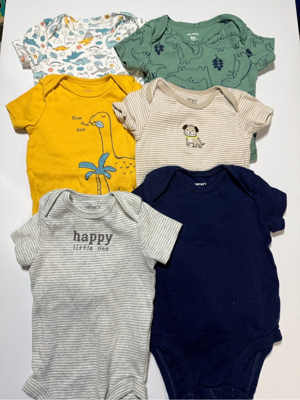 3 Months Carter's Mixed Color Baby Bodysuit Set of 6
